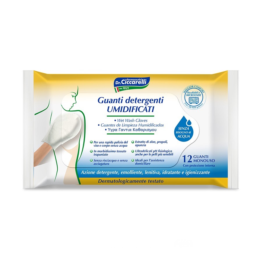 Pre-moistened soapy mitt 12 pcs - Igienizzante Ciccarelli